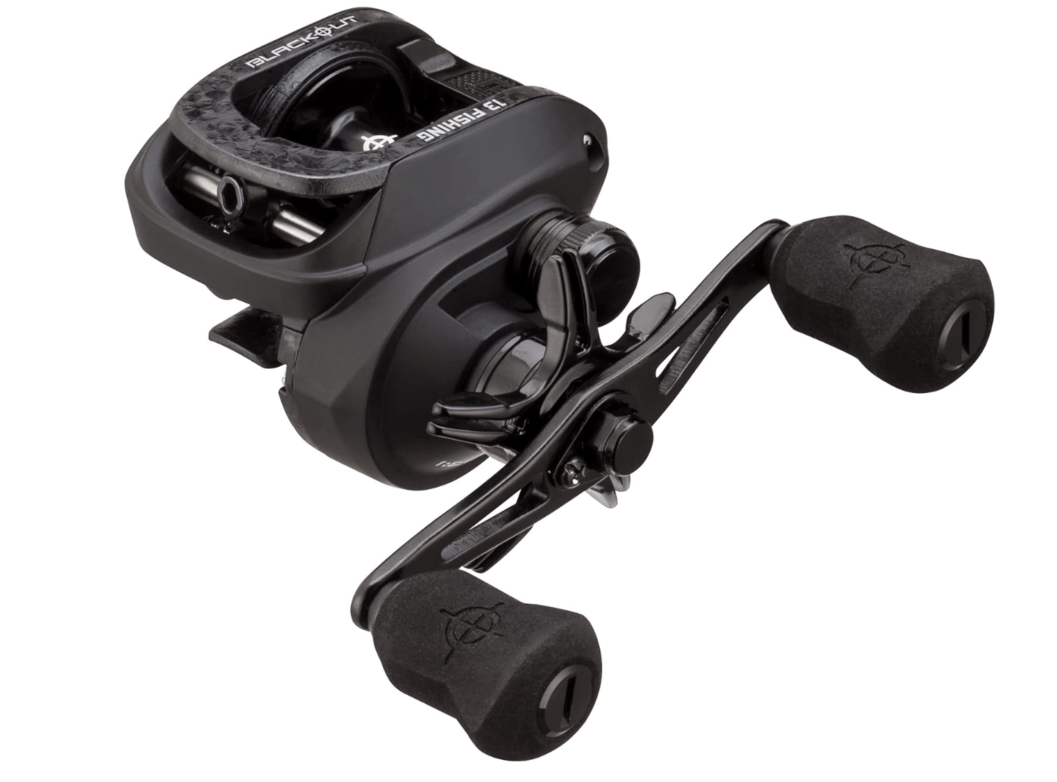 13 Fishing Fishing Reel 7.3:1 Gear Ratio - Left Hand Retrieve - Size 100 Origin O1 Blackout Baitcasting Reel