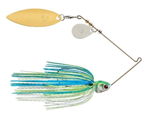 Booyah Spinnerbaits White Chart/Blue/Nickel Kicker Booyah Covert Spinnerbait