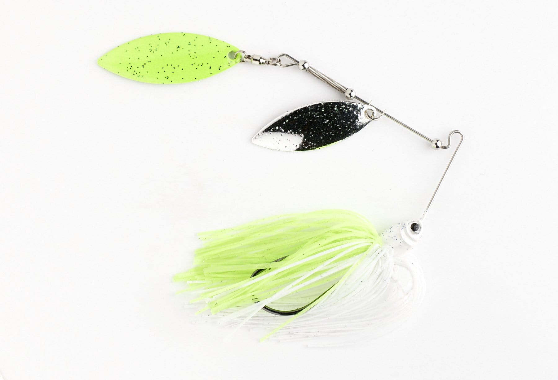 Vicious Fishing Spinnerbaits White Chartreuse Spin Doctor Double Willow Spinnerbait